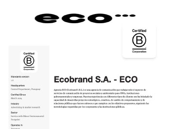 Ecobrand S.A. - ECO is a Certified B Corporation