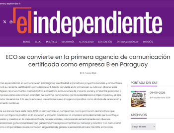 ECO se convierte en la primera agencia de comunicación certificada como empresa B en Paraguay